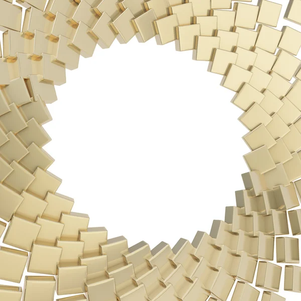 Abstract copyspace round frame cube plate composition — Stock Photo, Image