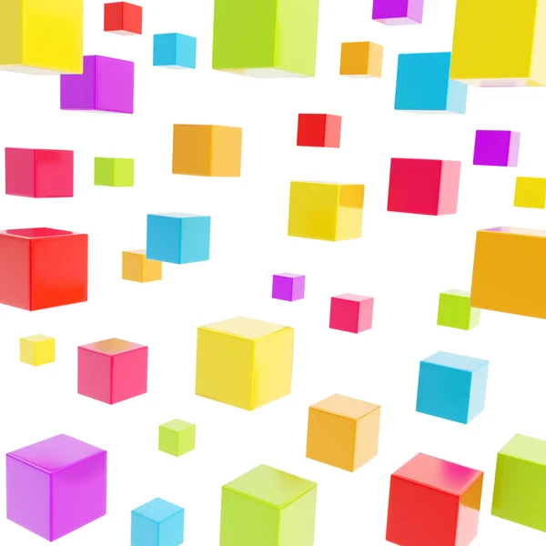 Composição do cubo sobre fundo branco como pano de fundo abstrato — Fotografia de Stock