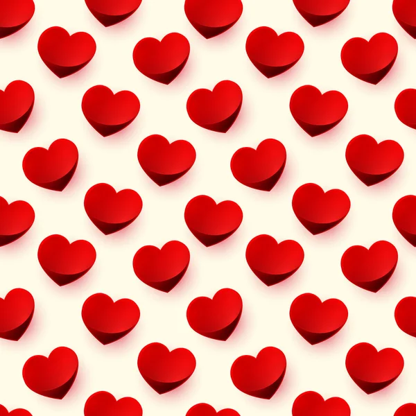 Patrón de fondo de corazón rojo brillante sin costuras — Foto de Stock