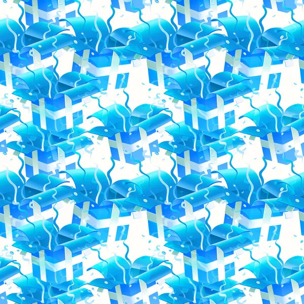 Blue gift wrap seamless texture background pattern — Stock Photo, Image