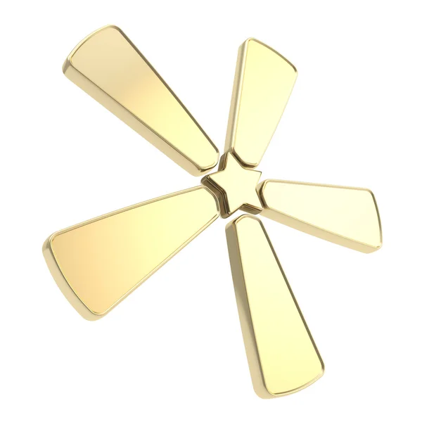Fünf-Sektor-Stern-Emblem-Diagramm isoliert auf weiß — Stockfoto