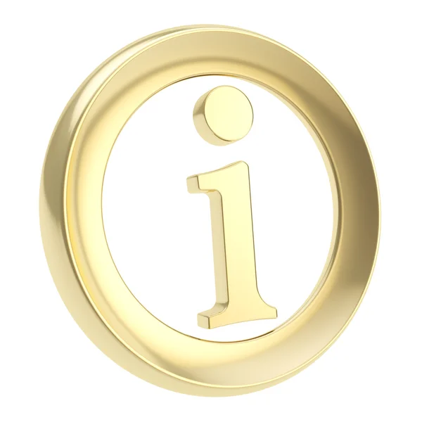 Info I carta em um círculo como emblema de informação — Fotografia de Stock