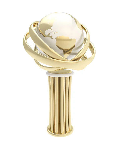 Prijs prijs beeldje cup geïsoleerd op wit — Stockfoto