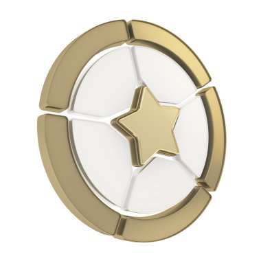 Beş yıldızlı amblemi diyagramı izole sektör