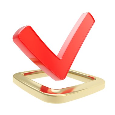 Evet kene amblemi izole checkbox üzerinde kontrol