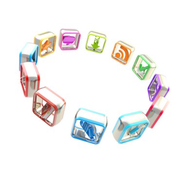 Mobil Uygulama Amblemler izole bir daire