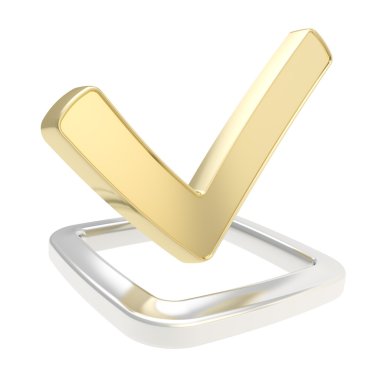 Evet kene amblemi izole checkbox üzerinde kontrol