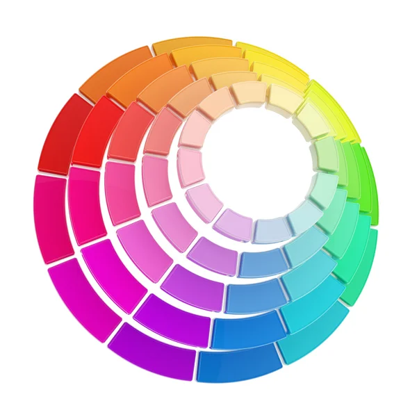 Kleur bereik spectrum cirkel rond palet samenstelling — Stockfoto