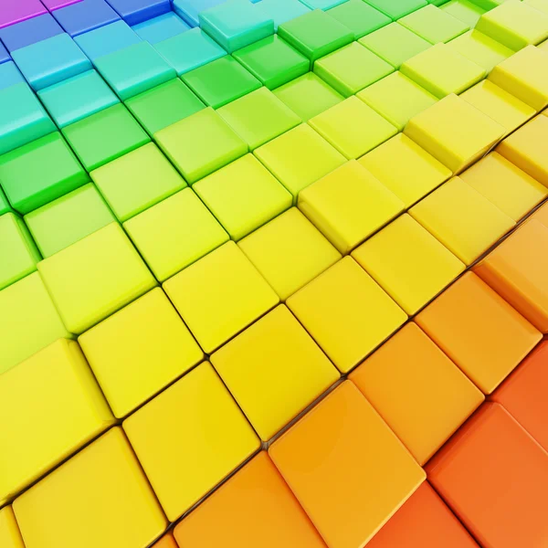 Fondo abstracto hecho de cubos de color arco iris — Foto de Stock