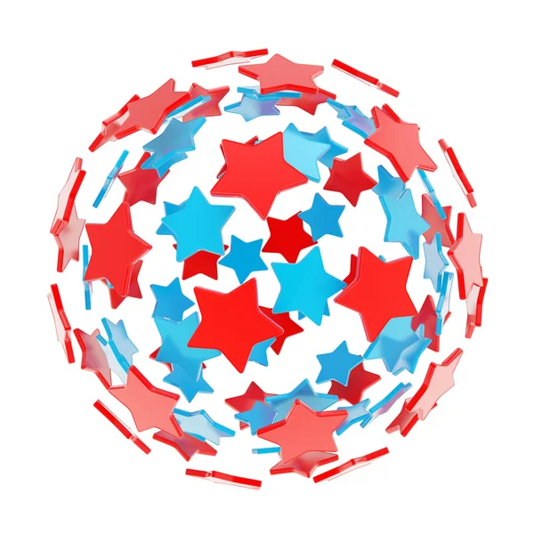 Composição da esfera feita de estrelas brilhantes isoladas — Fotografia de Stock