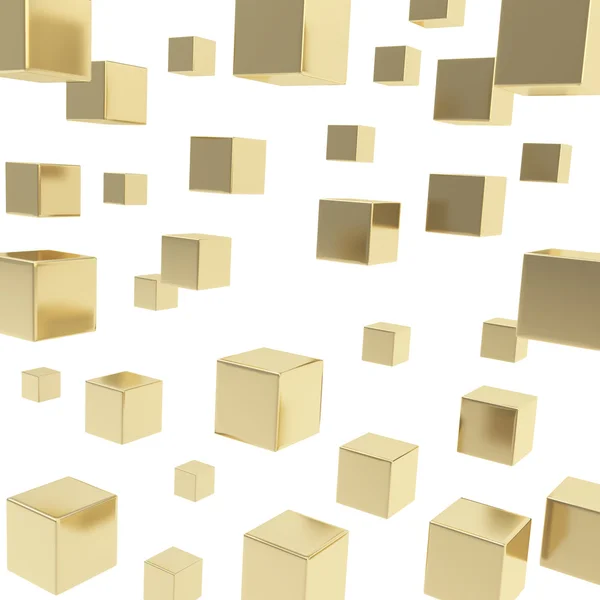 Samenstelling van de kubus op witte achtergrond als abstracte achtergrond — Stockfoto