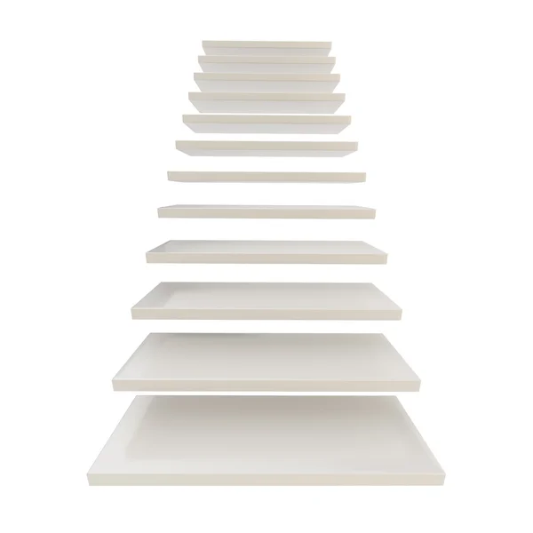 Escalera hecha de escalones blancos aislados —  Fotos de Stock