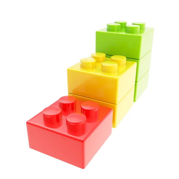 Three step stair made of toy construction brick blocks — Stock Photo, Image