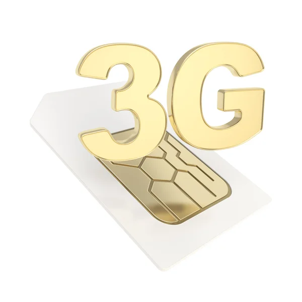 3G circuit microchip SIM card emblem isolated — Stock Photo, Image