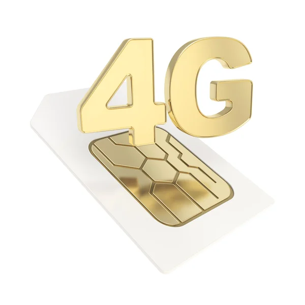 Эмблема SIM-карты с микрочипом 3G изолирована — стоковое фото