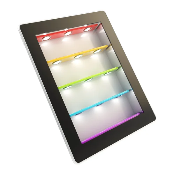 Tablet pad electronic device with backlight screen — Stock Photo, Image