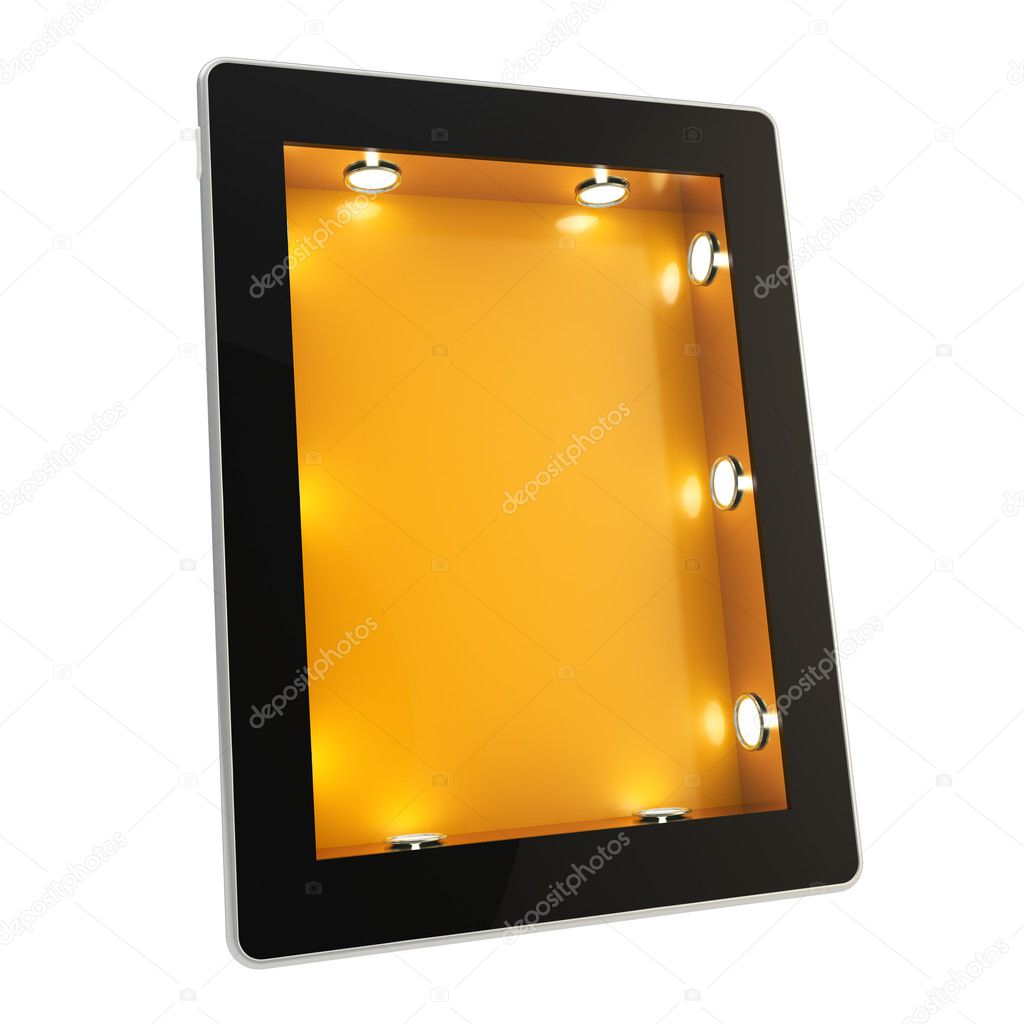 Tablet pad electronic device with backlight screen