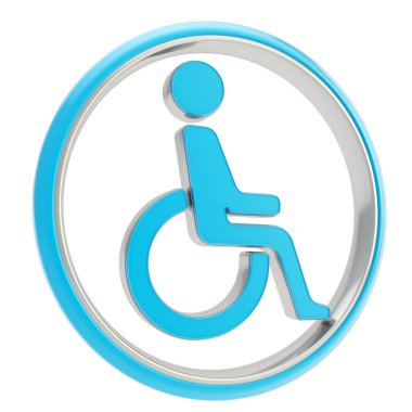 izole engelli özürlü kişi simgesi amblemi