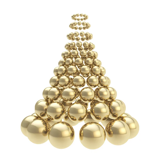 Futuristic christmas tree made of spheres isolated on white — Stock Photo, Image