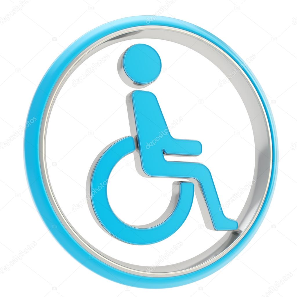 Disabled handicapped person icon emblem isolated