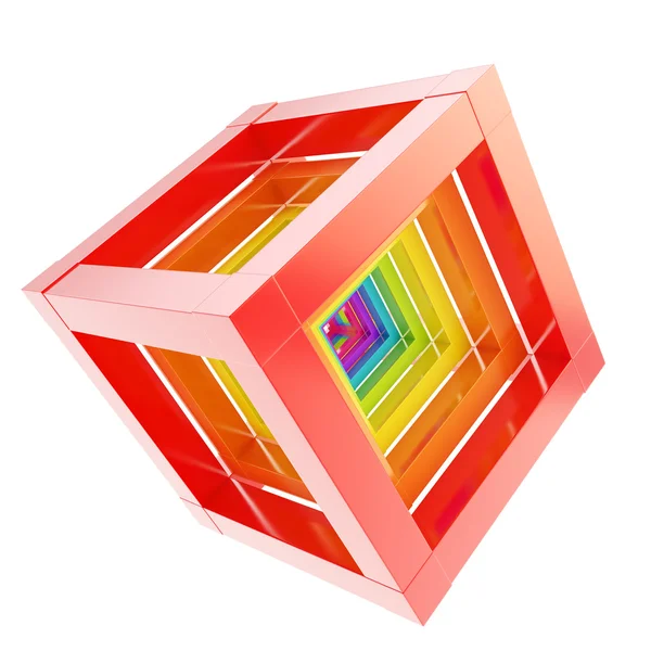 Abstracte kubus samenstelling geïsoleerd op witte achtergrond — Stockfoto