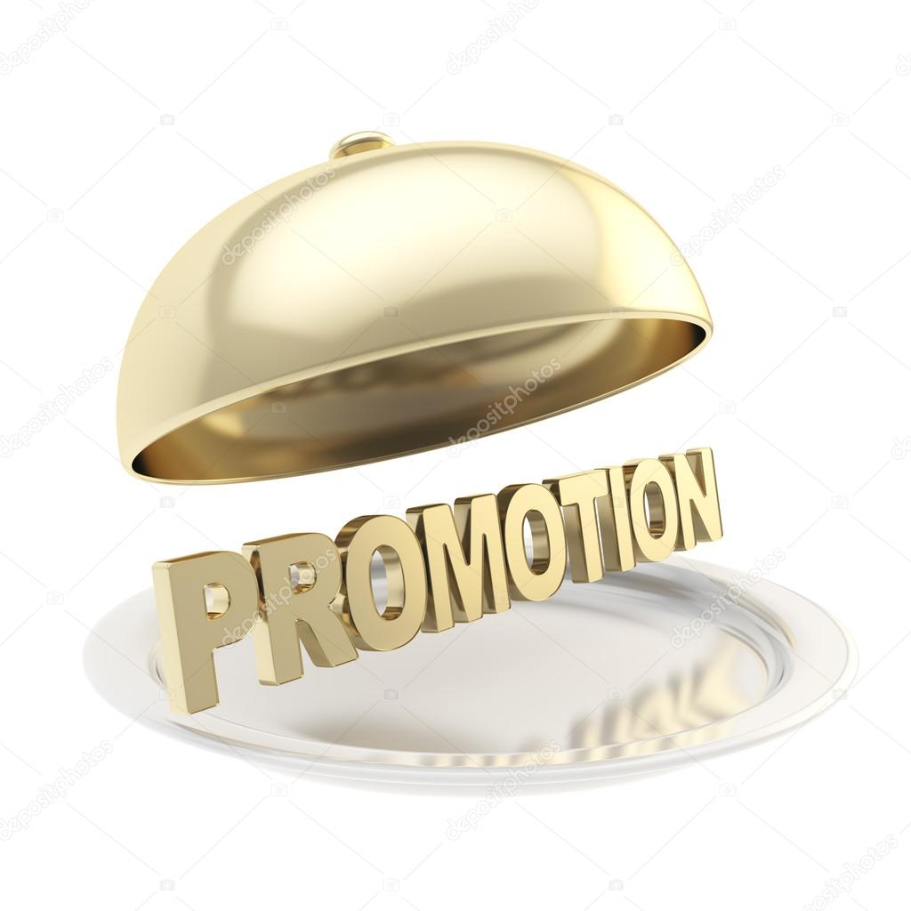 Word Promotion on salver plate under the food cover