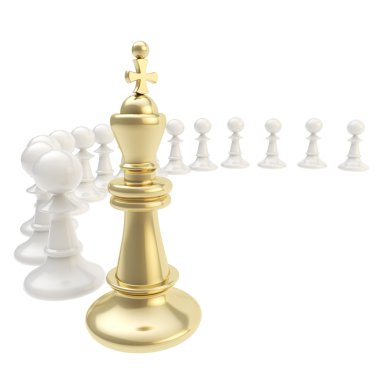Chess king and pawn composition isolated clipart