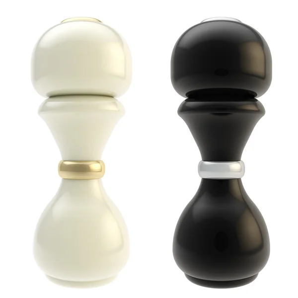 Salt cellar and pepper shaker isolated — Stock Photo, Image