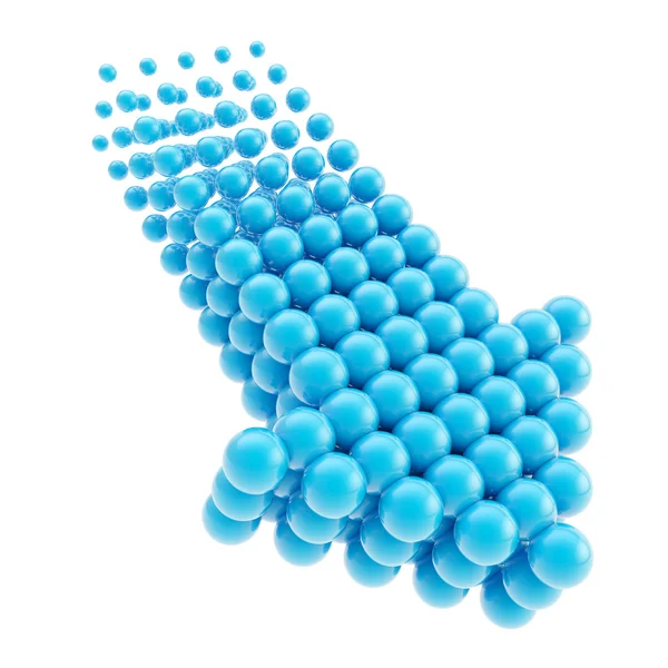 Embleem pijlpictogram gemaakt van bollen geïsoleerd — Stockfoto