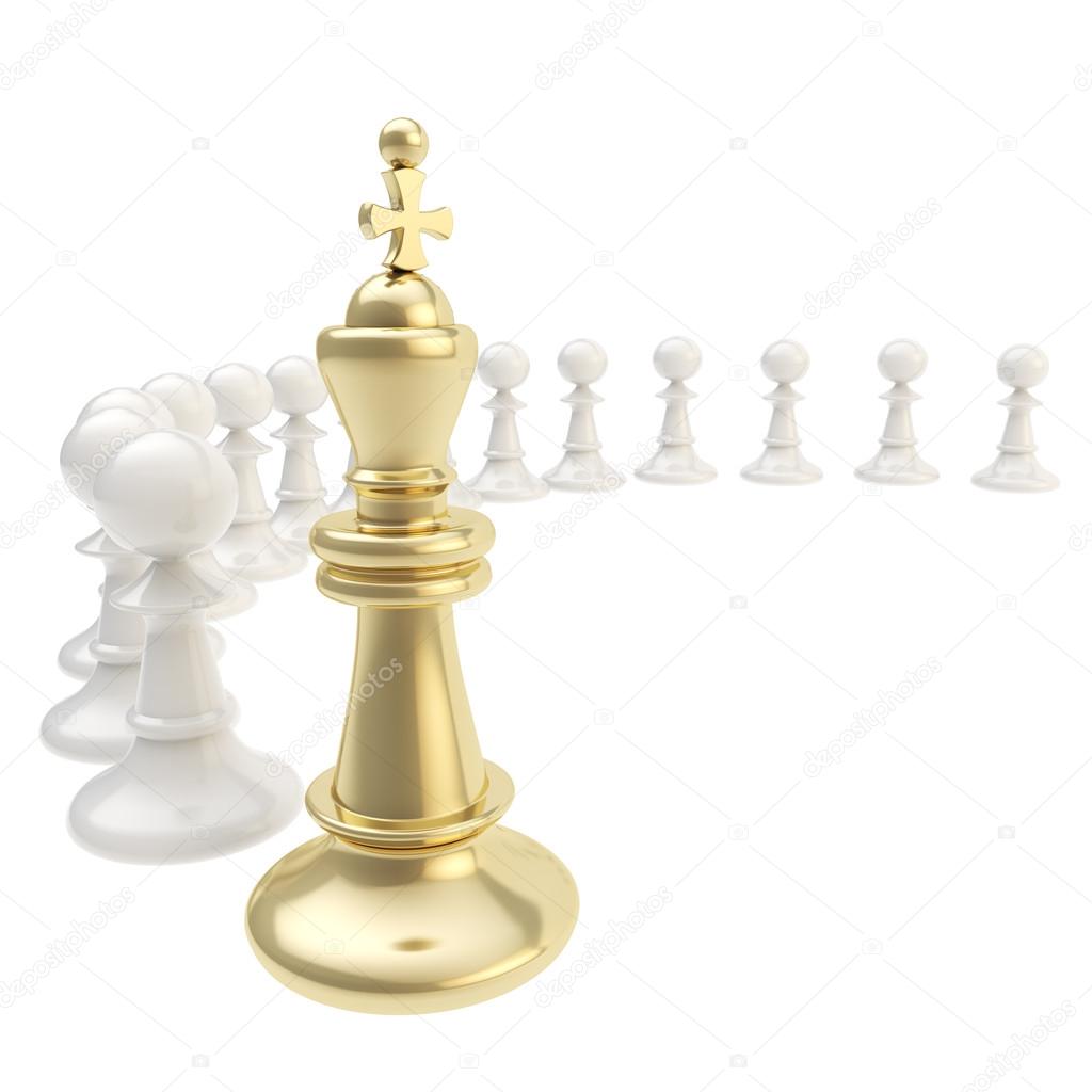 Chess king and pawn composition isolated