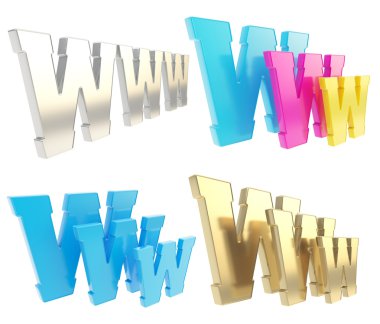 world wide web www parlak mektup simgesi