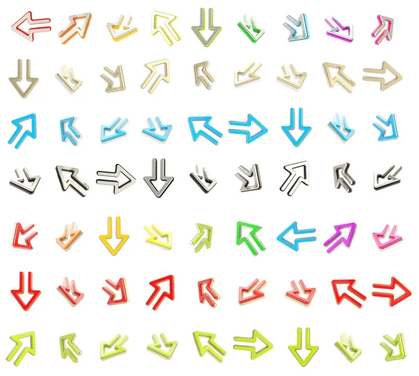 Set of dimensional arrow icons isolated — Stock Photo, Image