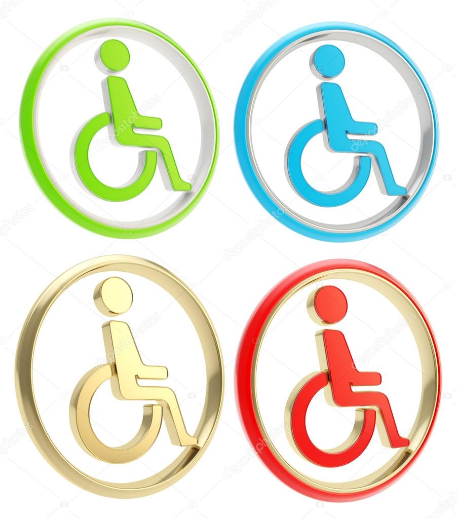 Disabled handicapped person icon emblem