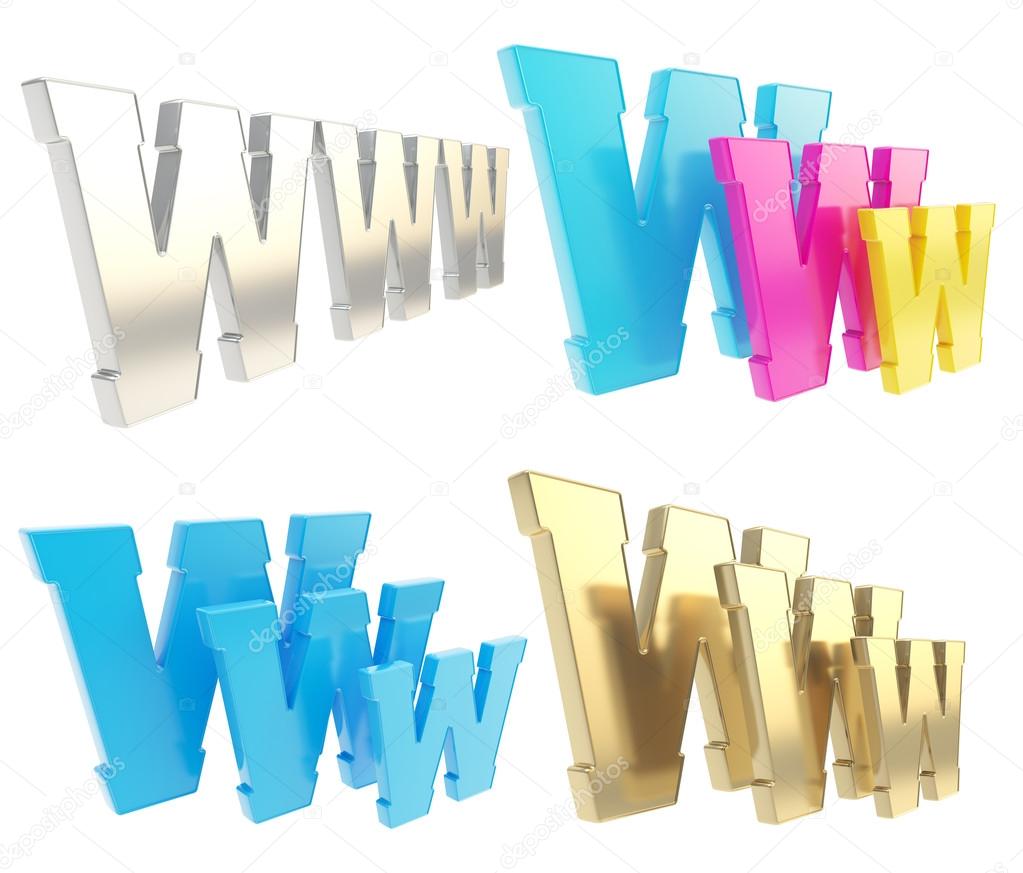 World wide web www glossy letter symbol
