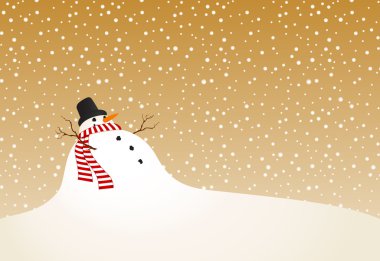 retro tarzı bir kardan adam, kış yatay