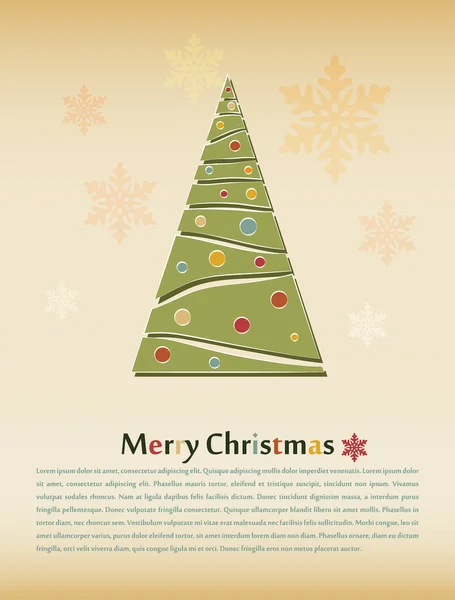 Retro Christmas tree card — Stock Vector