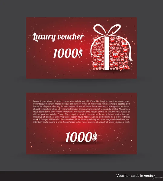 Cartão de voucher de luxo para compras de Natal — Vetor de Stock