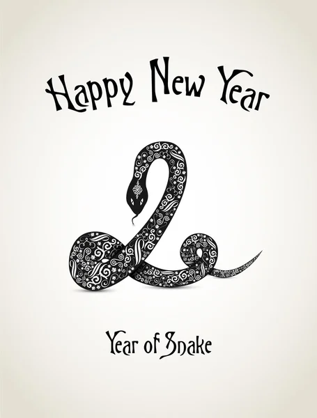 New Year card with snake — Stock Vector