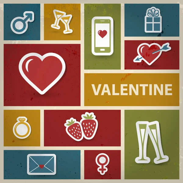 Collage de San Valentín en estilo retro —  Fotos de Stock