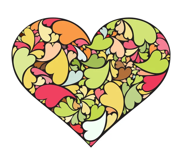 Retro heart made of small hearts — Stock Photo, Image