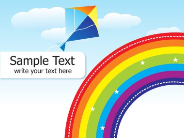 soyut renkli rainbow ile uçurtma şablonu