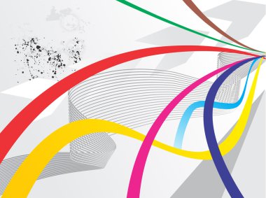 Gökkuşağı dalga geçmiş grunge ile soyut