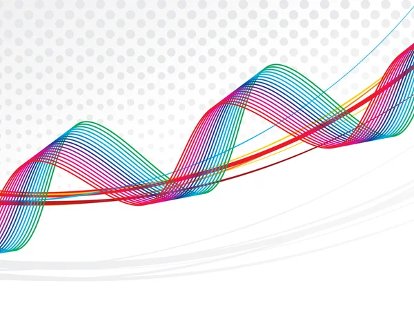 Abstrakte Regenbogenwellen-Linien mit dem Leerraum des Beispieltextes — Stockvektor