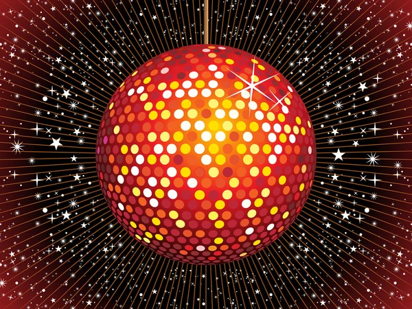 Bola disco roja abstracta — Vector de stock