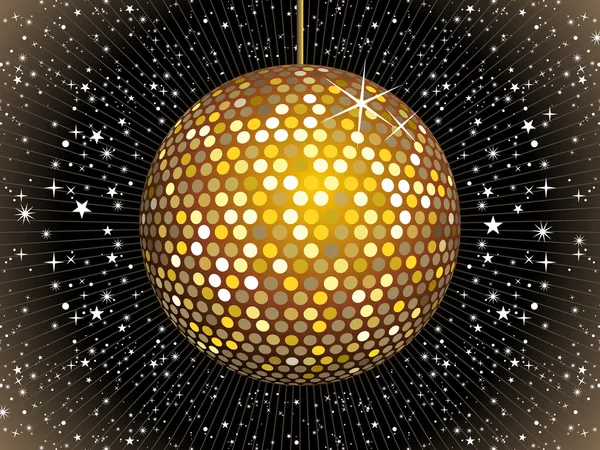 Bola disco de oro abstracta — Vector de stock