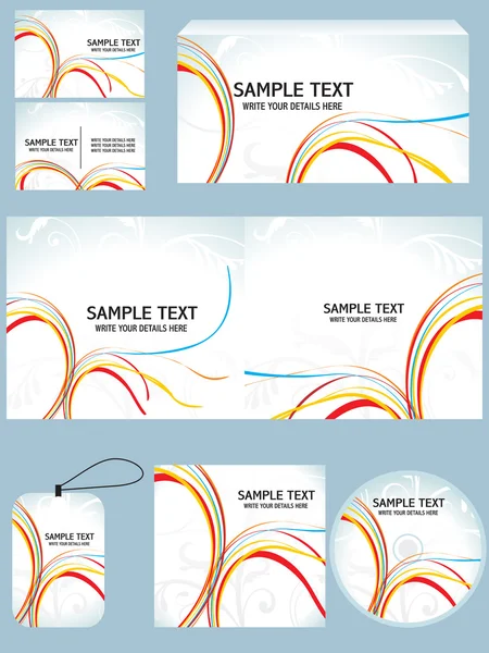 Plantilla de identidad corporativa colorida abstracta — Archivo Imágenes Vectoriales