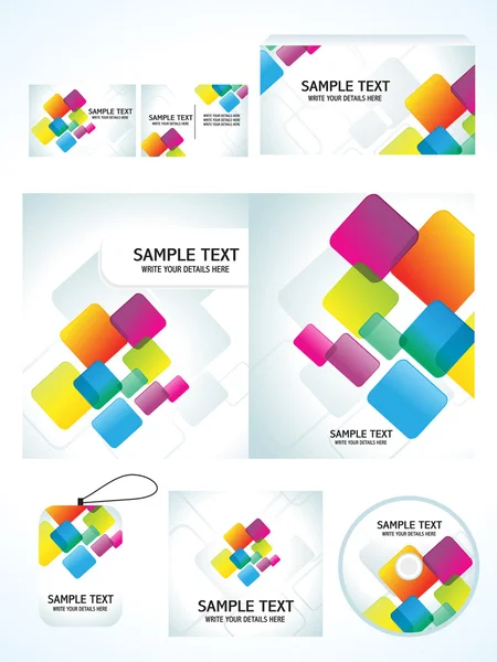 Abstract colorful rainbow business idendity template — Stock Vector