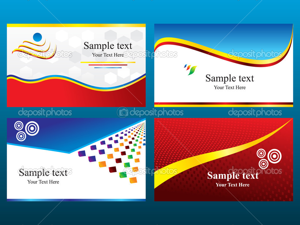 Abstract business cards set template