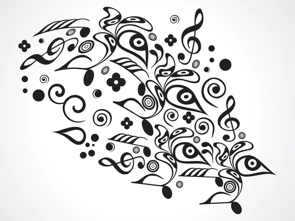 Abstrait musical floral objets — Image vectorielle