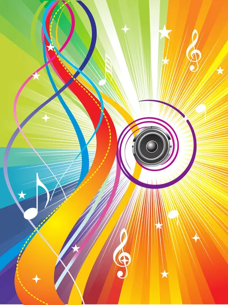 Abstract colorful music wave bacground — Stock Vector